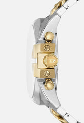 Diesel Mens Mega Chief Two Tone Watch In Silver And Gold