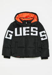 Guess Kids Black Hooded Padded Jacket