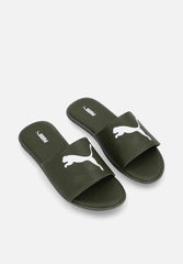 Puma Mens Dark Olive Sporty Slides