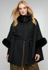Stella Morgan Womens Melton Poncho In Black