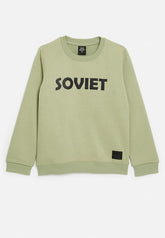 Soviet Zander Boys Crew Neck Sweat Top Light Sage