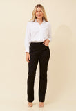 Stella Morgan Womens Mid Waist Straight Leg Ponte Pant In Black