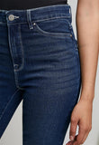 Izabel London Ladies High Waist Straight Leg Jeans In Dark Blue