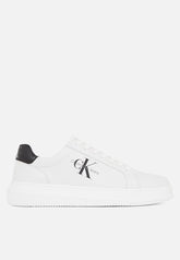 Calvin Klein Mens Chunky Cupsole Leather Shoes In White and Black