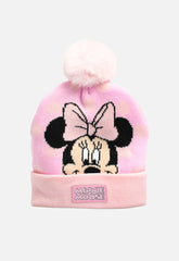 Girls One Up Beanie Minnie Mouse Pink