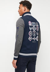 Ben Shereman Mens Navy Varsity Bomber Jacket