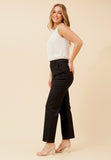 Stella Morgan Mid Waist Straight Leg Stretch In Black