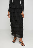 Stella Morgan Multi Layered Frill Detail A Line Mesh Skirt In Black