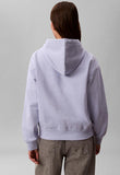 Calvin Klein Womens Monologo French Terry Hoodie in Light Blue