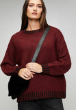 Stella Morgan Long Sleeve Crew Neck Melange Yarn In Red