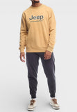 Jeep Mens Core Applique Fleece Crewneck Brown