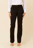 Stella Morgan Womens Mid Waist Straight Leg Ponte Pant In Black