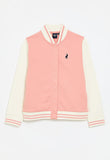 Polo Girls Kiara Baseball Sweater In Peach