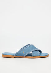 Miss Black Ladies Cream 2 Sandals In Blue