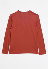 Polo Boys David Printed Ls Tee Ochre