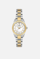 Daniel Klein Womens Mother Of Pearl Dial Two Tone Watch In Silver And Gold