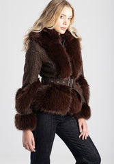 Sissyboy Brown Faux Detail Belted Jacket