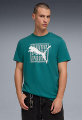 Puma Men Graphic Wording Tee M Emerald