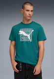 Puma Men Graphic Wording Tee M Emerald