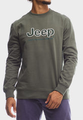 Jeep Mens Core Applique Fleece Crewneck Green