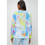 Mandi Viscose Blend Long Sleeve Neck Knitwear Top In Sky Blue