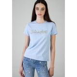 Sissy boy Womens Regular T-shirt With Raised Pearl In Blue