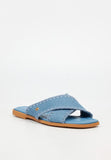 Miss Black Ladies Cream 2 Sandals In Blue