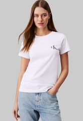 Calvin Klein Ladies 2 Pack Monologo T-Shirt In Black & White