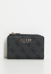 Guess Laurel Li Zip Around Wallet In Charcoal