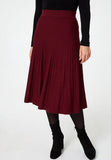 Stella Morgan High Waist Knitted A-Line Skirt In Wine