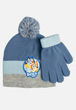 Boys 2Pc Beanie & Glove Set Bluey Blue Multi