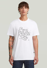 G-Star Raw Mens White Hd Print R T-Shirt
