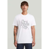 G-Star Raw Mens White Hd Print R T-Shirt
