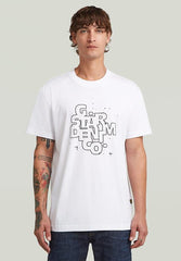 G-Star Raw Mens White Hd Print R T-Shirt