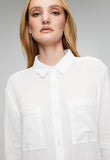 Izabel London Womens Button Through Midi Shirt Dress In White