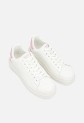 Guess Womens Elbina 6 Sneakers In White/Pink