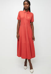 Polo Womens Emily Fit and Flared Golfer Dress In Brick