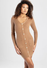 Sissyboy D30895 Mini Lurex Knit Dress With Button