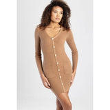 Sissyboy D30895 Mini Lurex Knit Dress With Button