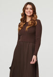 Izabel London Womens Combination Maxi Dress In Chocolate