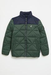 Polo Boys Whyatt Colour Blocked Puffer In Navy And Forest Green