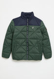 Polo Boys Whyatt Colour Blocked Puffer In Navy And Forest Green