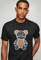 Ben Sherman Mens Fur Bear T-Shirt In Black