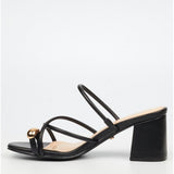 Miss Black Ladies Bardot Heels In Black