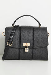 Guess Emberly Top Handle Crossbody Bag In Coal