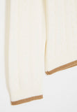 Polo Boys V-Neck Cable Knit Jersey In Off White