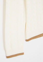 Polo Boys V-Neck Cable Knit Jersey In Off White