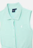 Polo Girls Nia Sleeveless Pique Dress In Turquoise