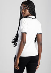 Sissyboy Ladies Knit Polo with Pearls In White and Black