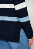 Stella Morgan Womens Stripe Sweater In Navy
